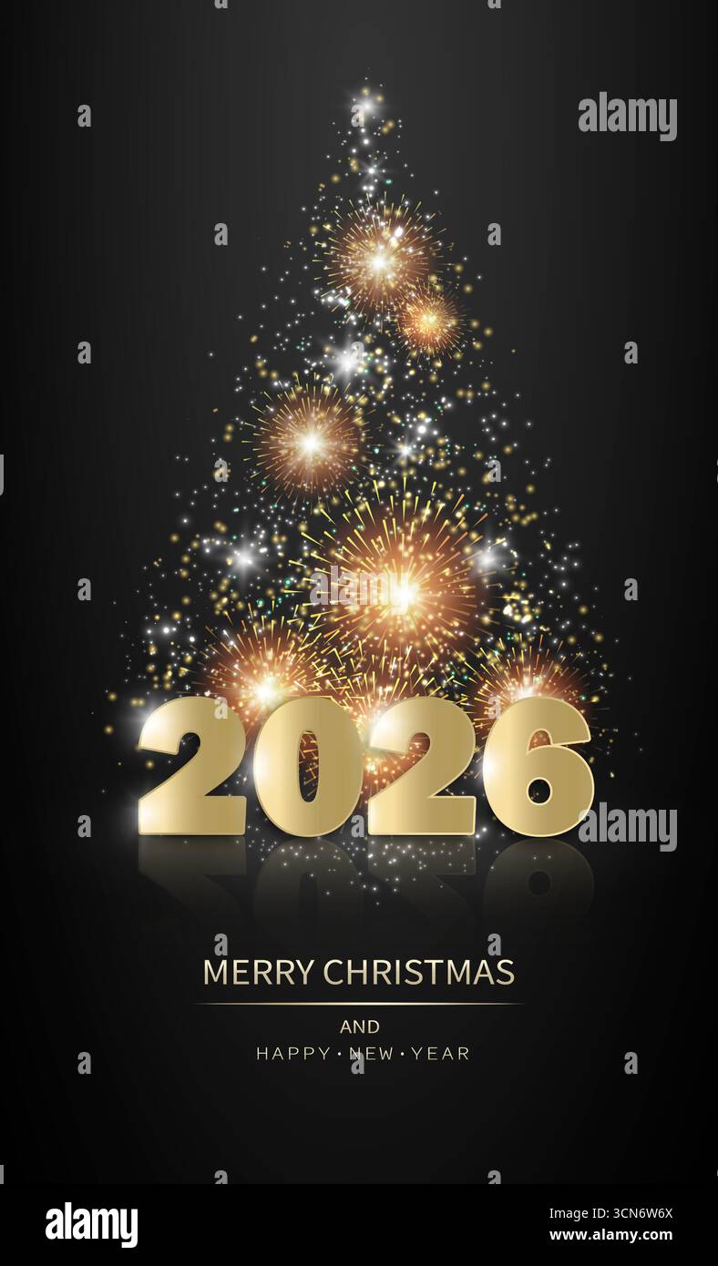 Volantino delle festività, biglietto d'auguri, biglietto d'invito su sfondo scuro. Illustrazione Vettoriale