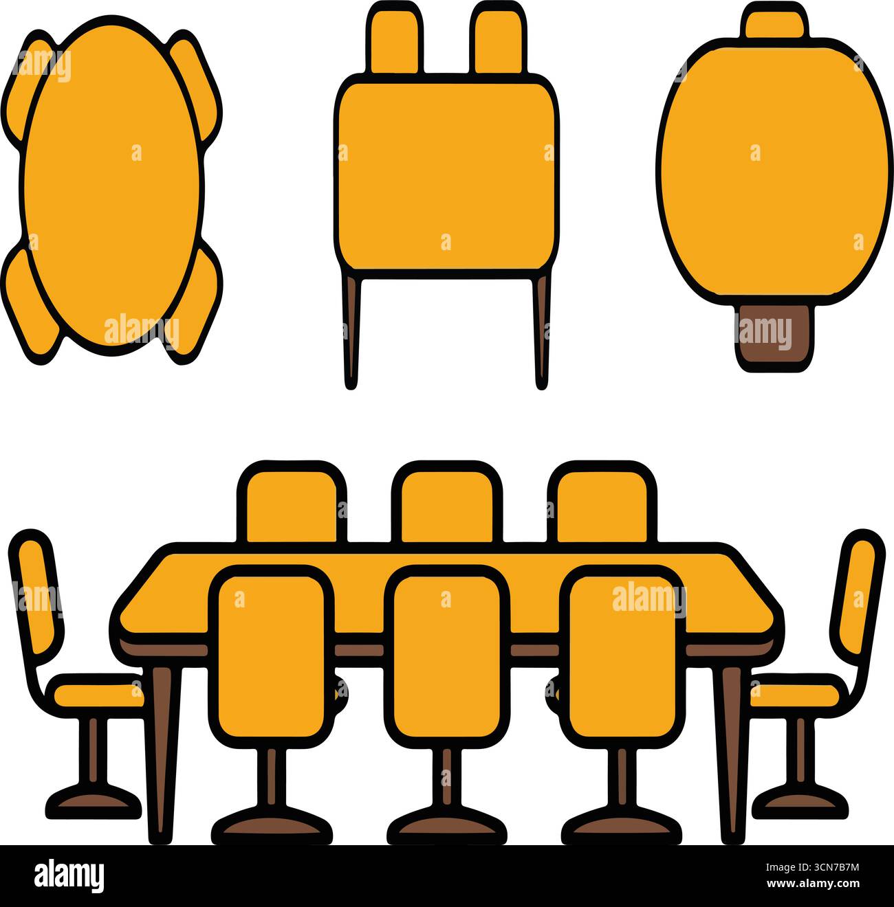 Illustrazioni del tavolo per riunioni d'affari Illustrazione Vettoriale