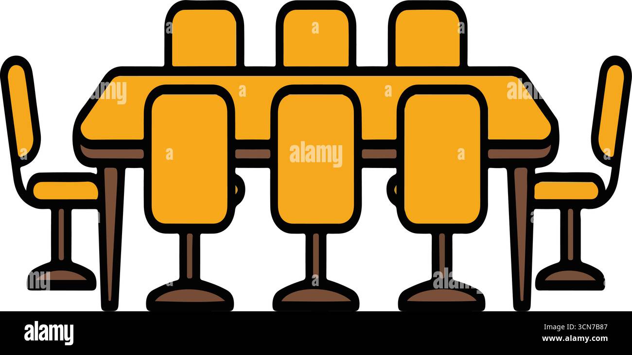 Illustrazioni del tavolo per riunioni d'affari Illustrazione Vettoriale