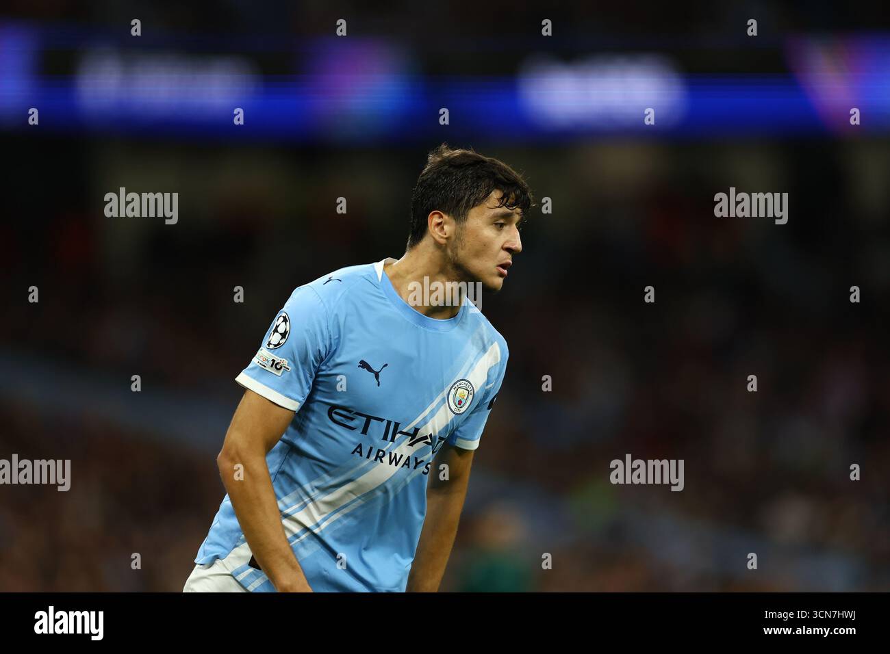 Durante la fase MD1 della UEFA Champions League 2025/26 tra Manchester City e SSC Napoli all'Etihad Stadium il 18 settembre 2025 a Manchester, Inghilterra Foto Stock