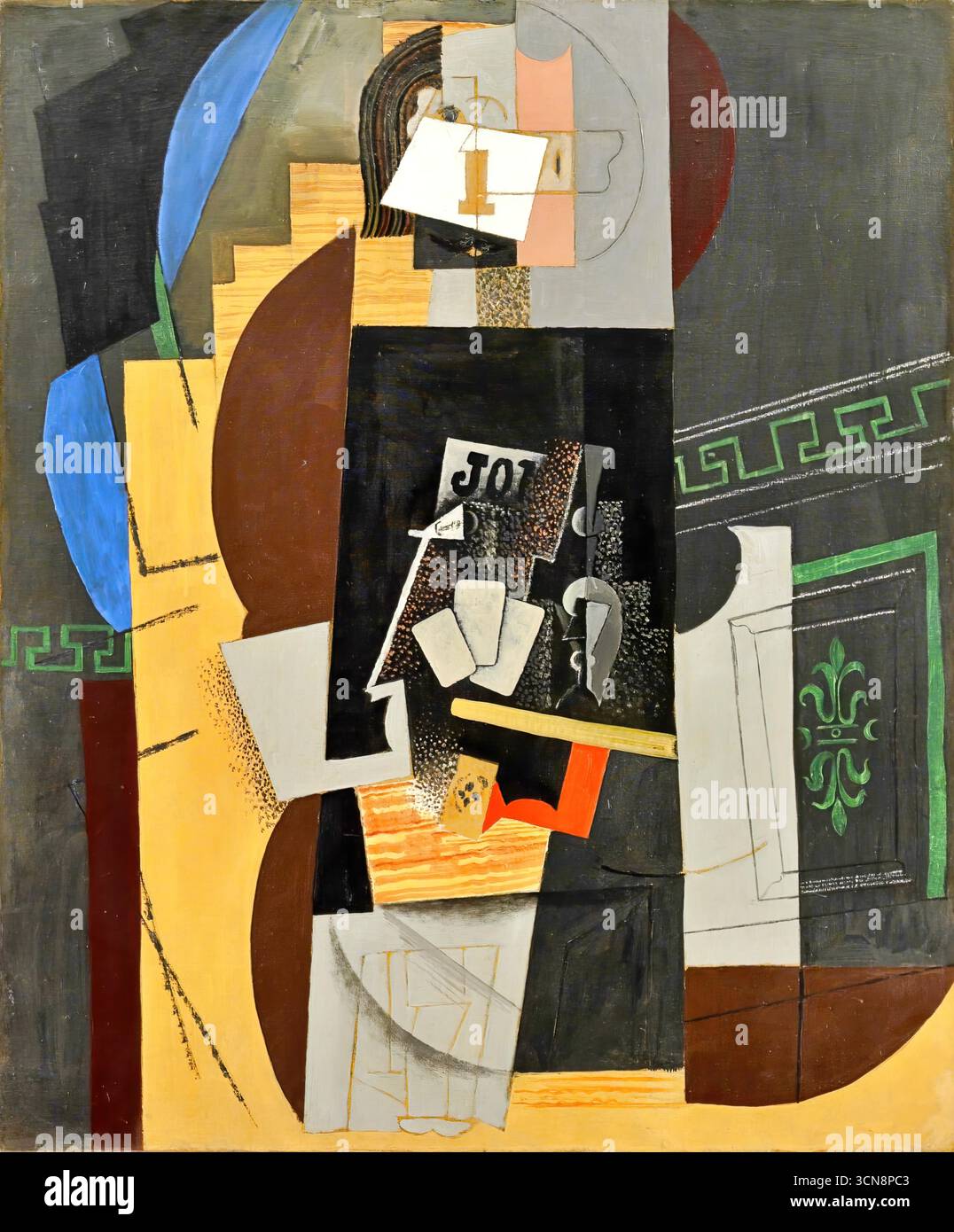 Giocatore di carte, 1913–1914, Pablo Picasso Illustrazione Vettoriale