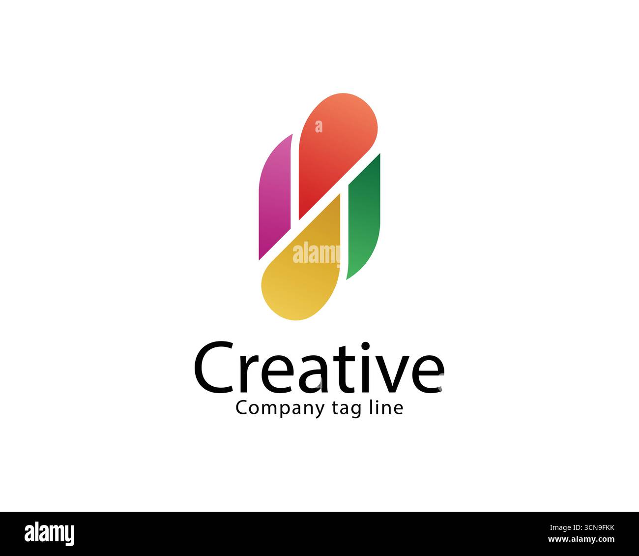 Design astratto del modello del logo aziendale colorato Illustrazione Vettoriale