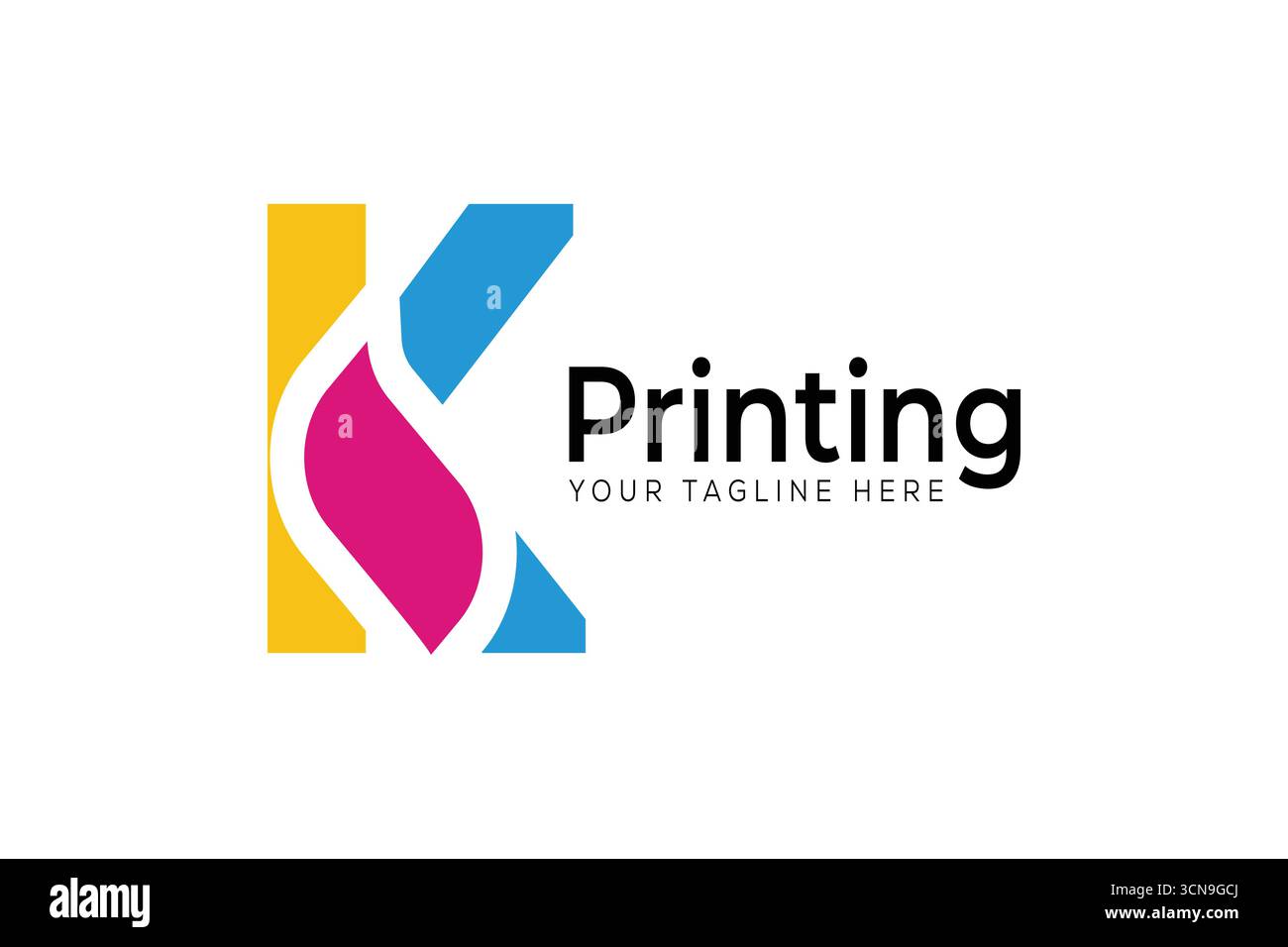 Stampa del vettore dell'illustrazione del design del modello del logo K Illustrazione Vettoriale