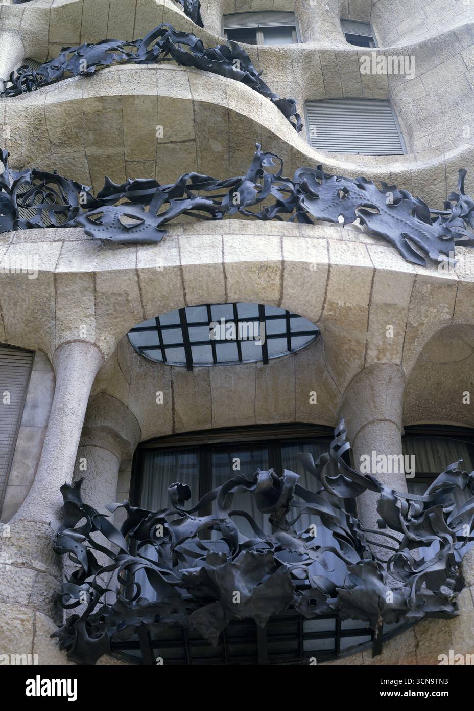 Barcellona: Casa di Gaudí, Milà (Pedrera). Catalogna Foto Stock