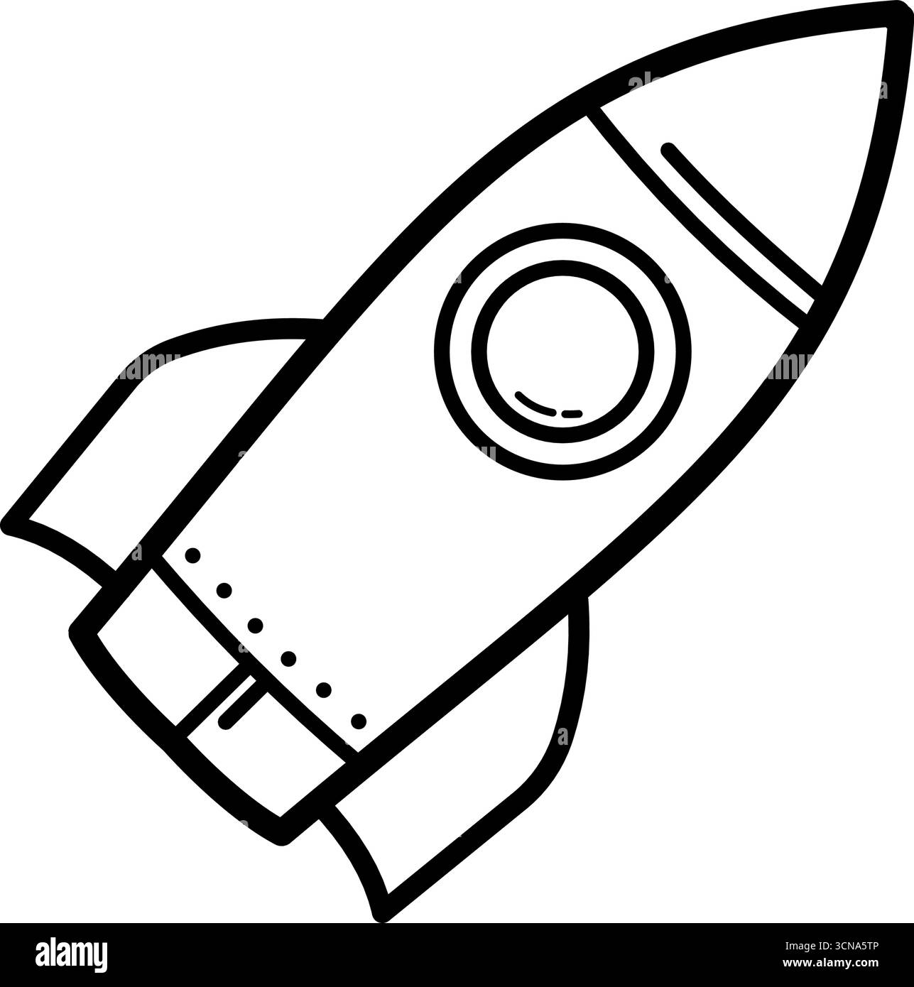 Icona linea razzo spaziale - icona vettoriale Illustrazione Vettoriale