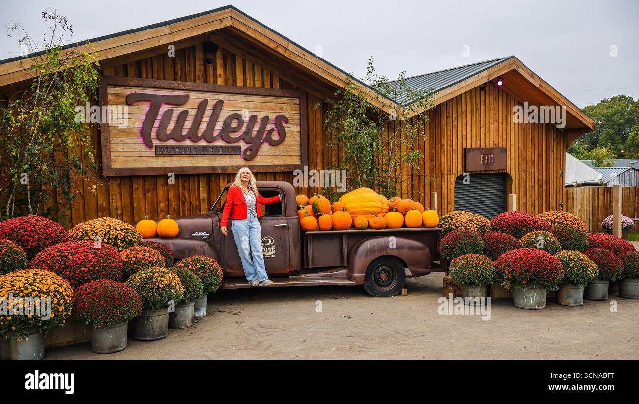 Tulleys Farm West Sussex Inghilterra 20 set 2025 il festival stagionale della zucca prende il via oggi, con campi pieni di zucche e opportunità fotografiche.20 set 2025 fine ottobre Paul Quezada Neiman/Alamy Live News Foto Stock