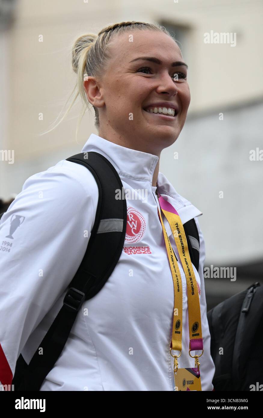 Ashton Gate, Bristol, Regno Unito. 20 settembre 2025. Women's Rugby World Cup, semifinale, Francia contro Inghilterra; Rosie Galligan dell'Inghilterra arriva all'Ashton Gate Stadium Credit: Action Plus Sports/Alamy Live News Foto Stock