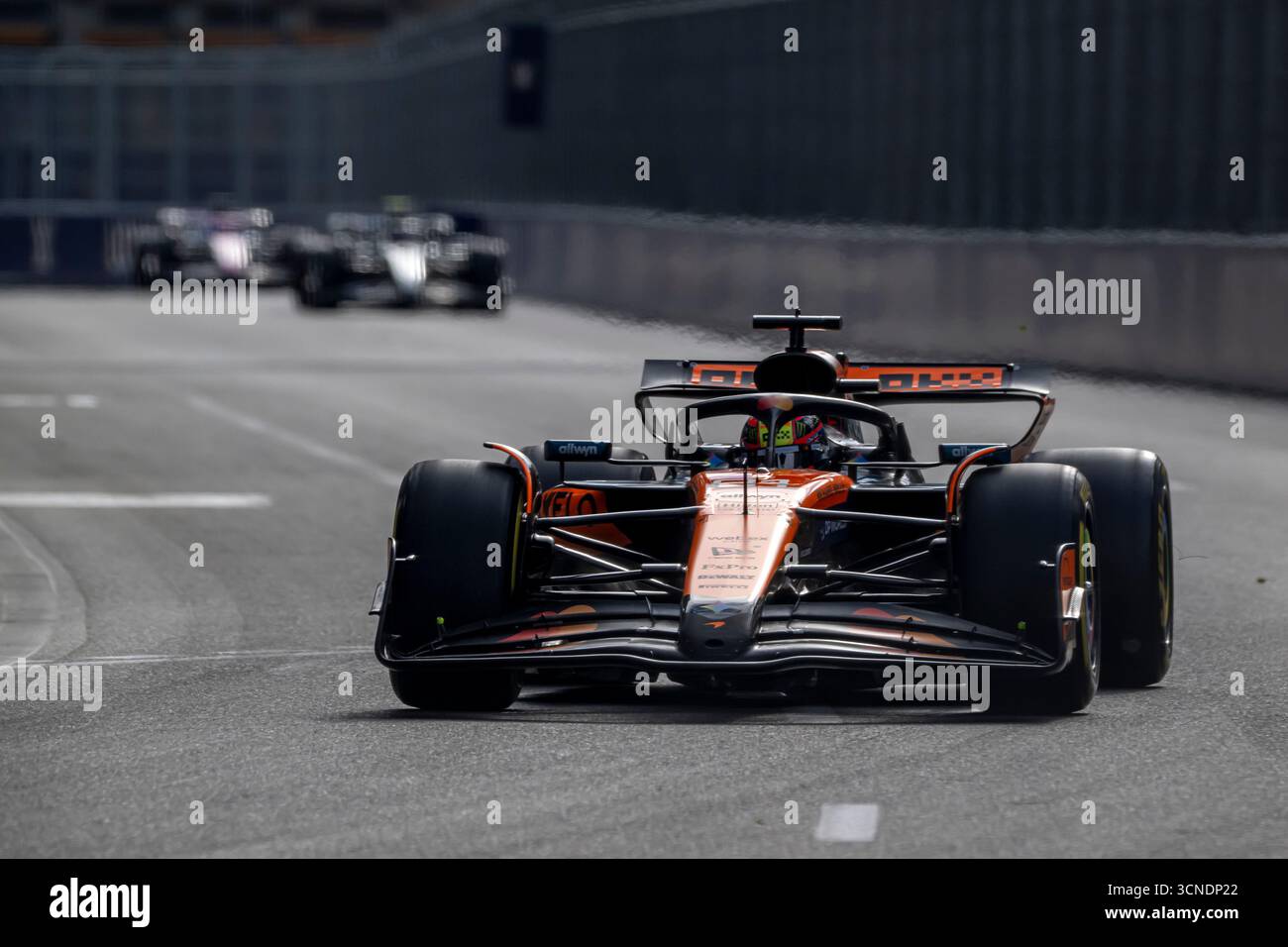 Baku, Azerbaigian, 20 settembre 2025, Oscar Piastri, dall'Australia gareggia per la McLaren F1. La qualificazione al Gran Premio dell'Azerbaigian 2025, che si svolge a Baku, Azerbaigian. Crediti: Michael Potts/Alamy Live News Foto Stock