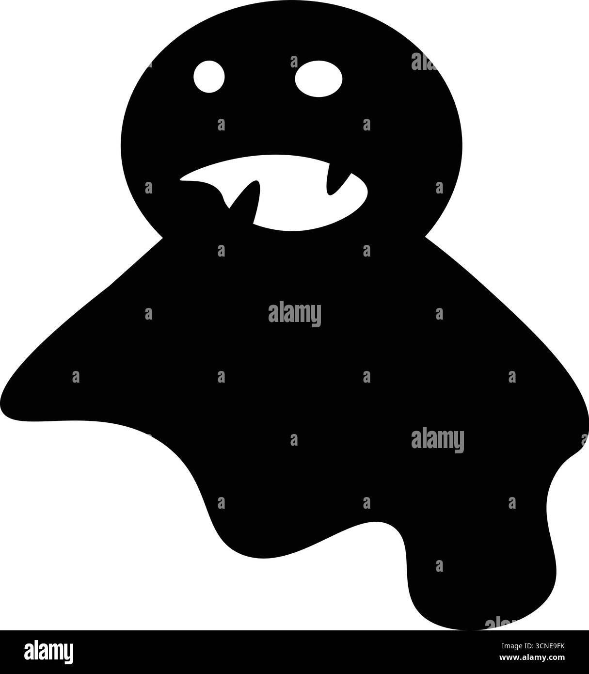 Simpatico personaggio fantasma con Happy Face – divertente Halloween Clipart Illustrazione Vettoriale