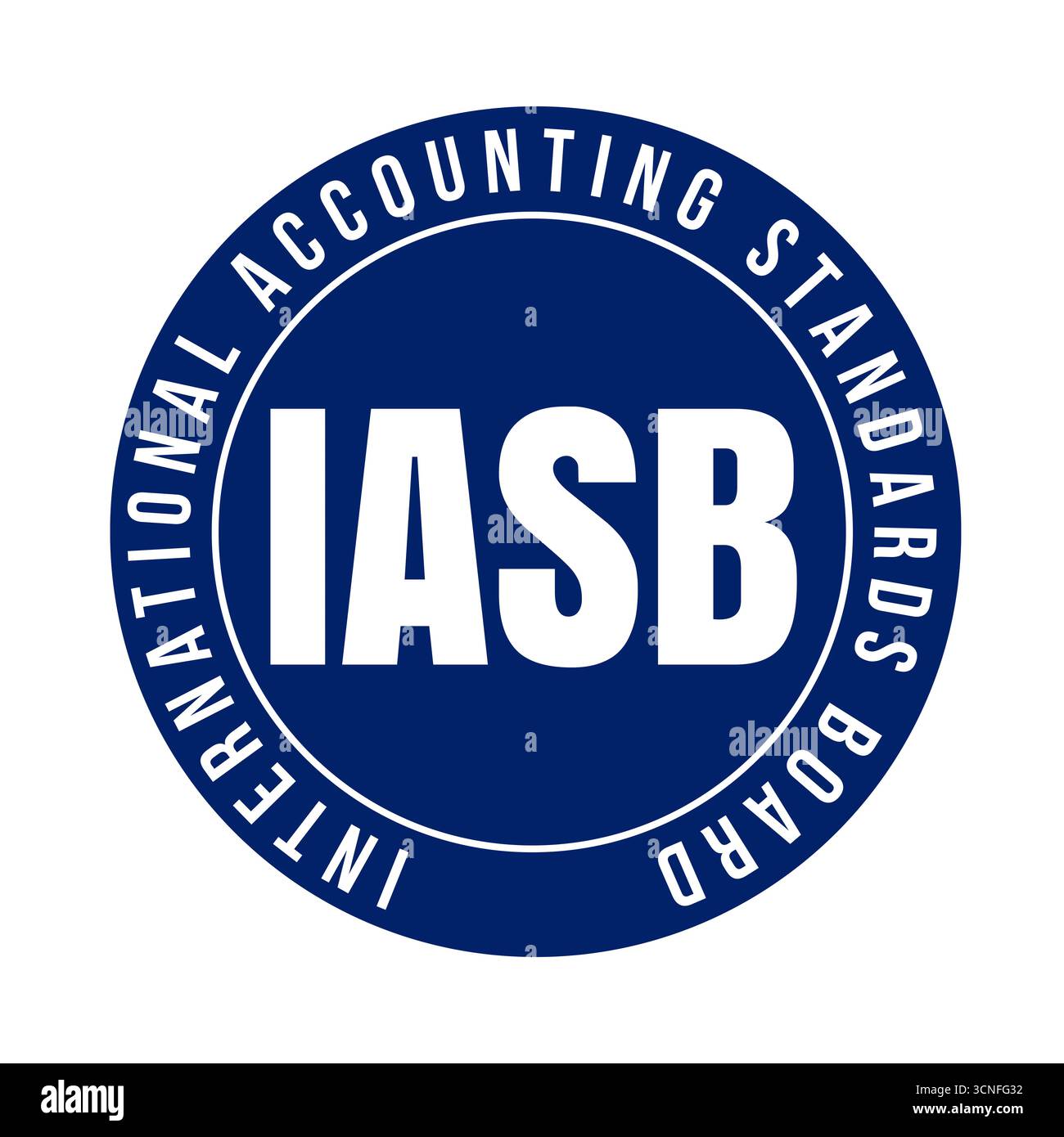 Icona del simbolo della scheda IASB International Accounting Standards Foto Stock