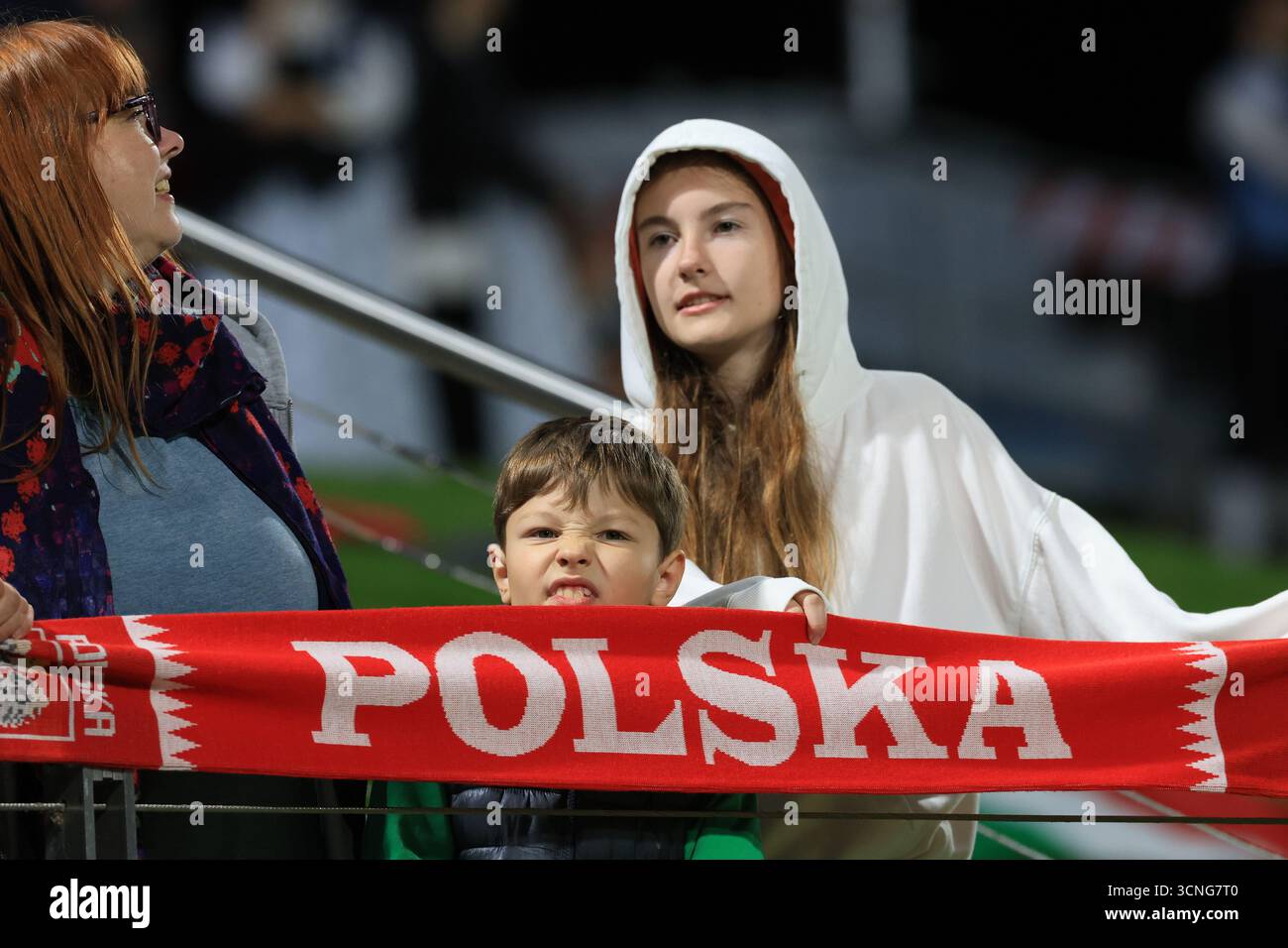 20 settembre 2025; Val di Fiemme, Italia; 2025 . FIS Ski Jumping Large Hill Summer Grand Prix, evento di prova in vista delle Olimpiadi invernali di Milano Cortina 2026; tifosi polacchi Foto Stock