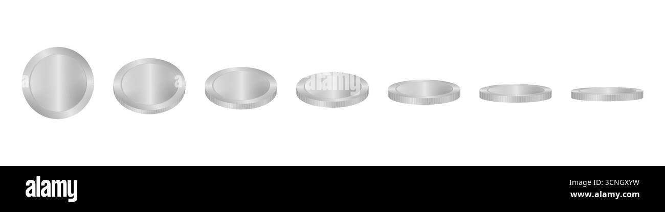 Moneta. Moneta da dollaro d'argento. Illustrazione vettoriale isolata su sfondo bianco. Illustrazione Vettoriale