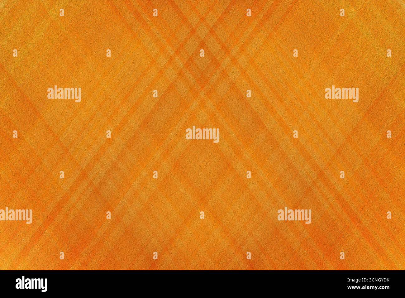 Sfondo astratto arancione e giallo. Ripetizione di forma geometrica. Angolo della rete diagonale della striscia lineare. Brillante. Granulosità. Design Foto Stock