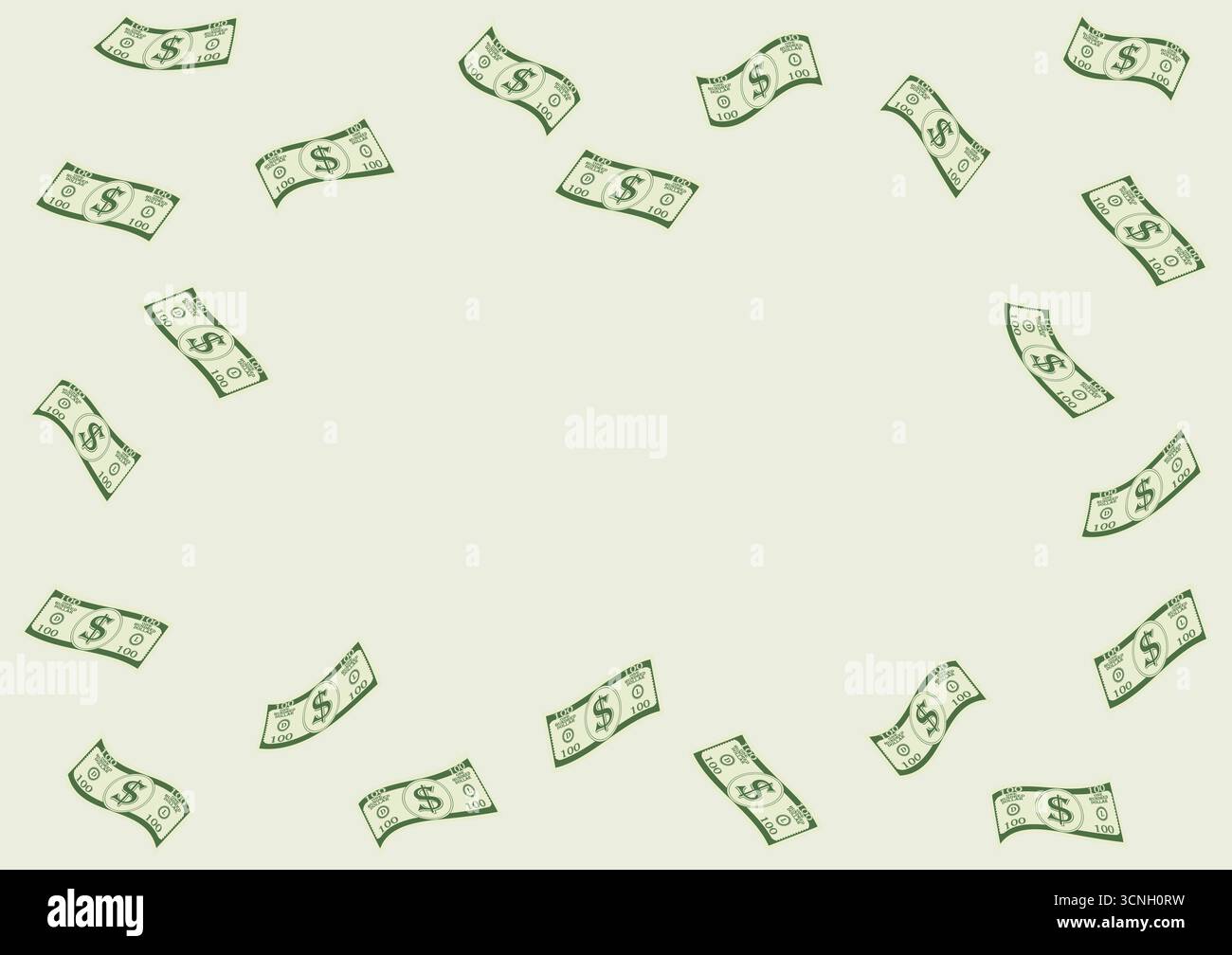 Bancomat o bancomat Falling and Flying. Background di denaro in dollari. Concetto di ricchezza e ricchezza. Illustrazione vettoriale. Illustrazione Vettoriale