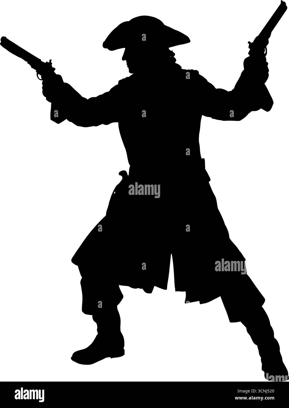 Silhouette pirata - illustrazione vettoriale Illustrazione Vettoriale