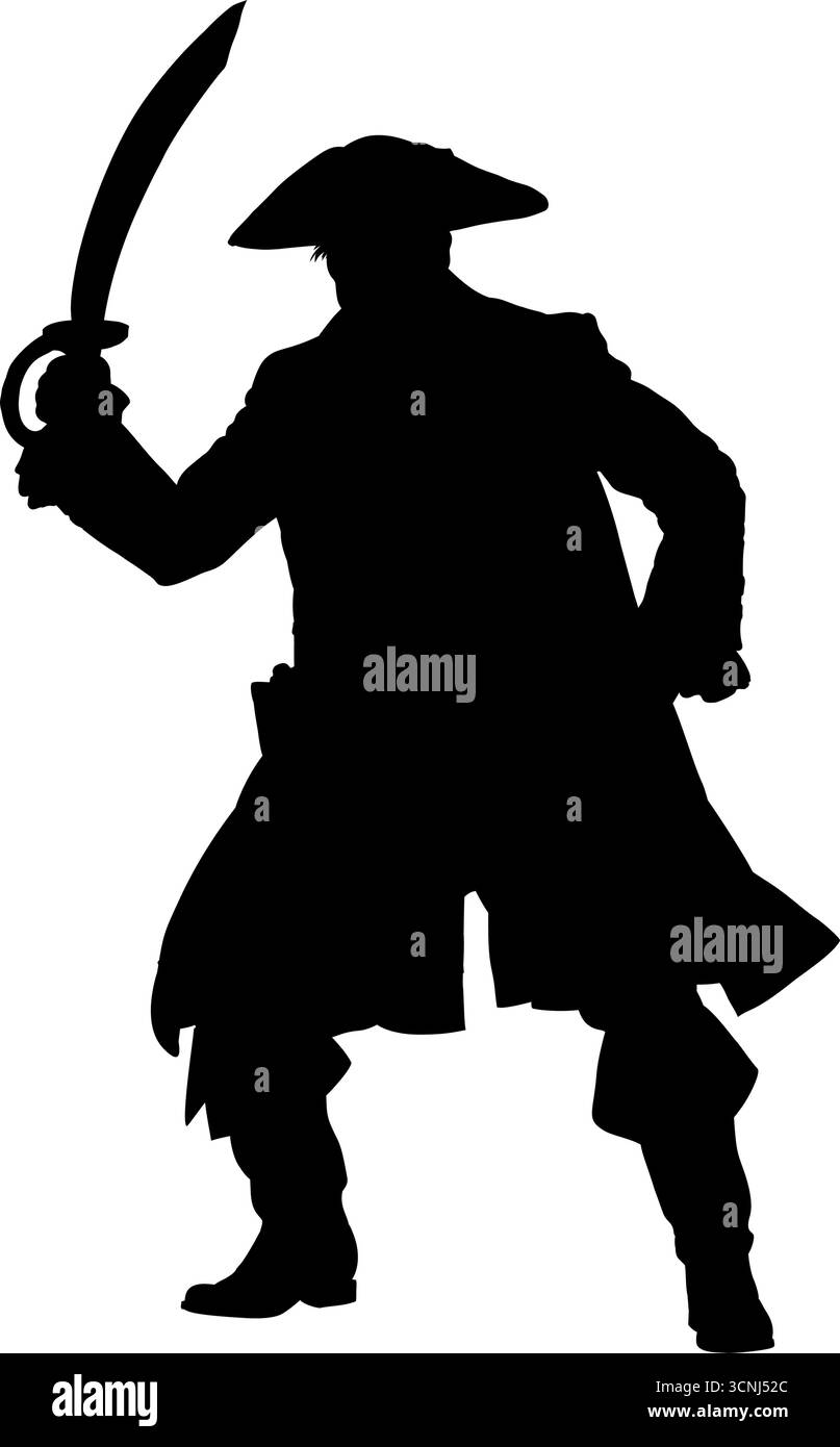 Silhouette pirata - illustrazione vettoriale Illustrazione Vettoriale