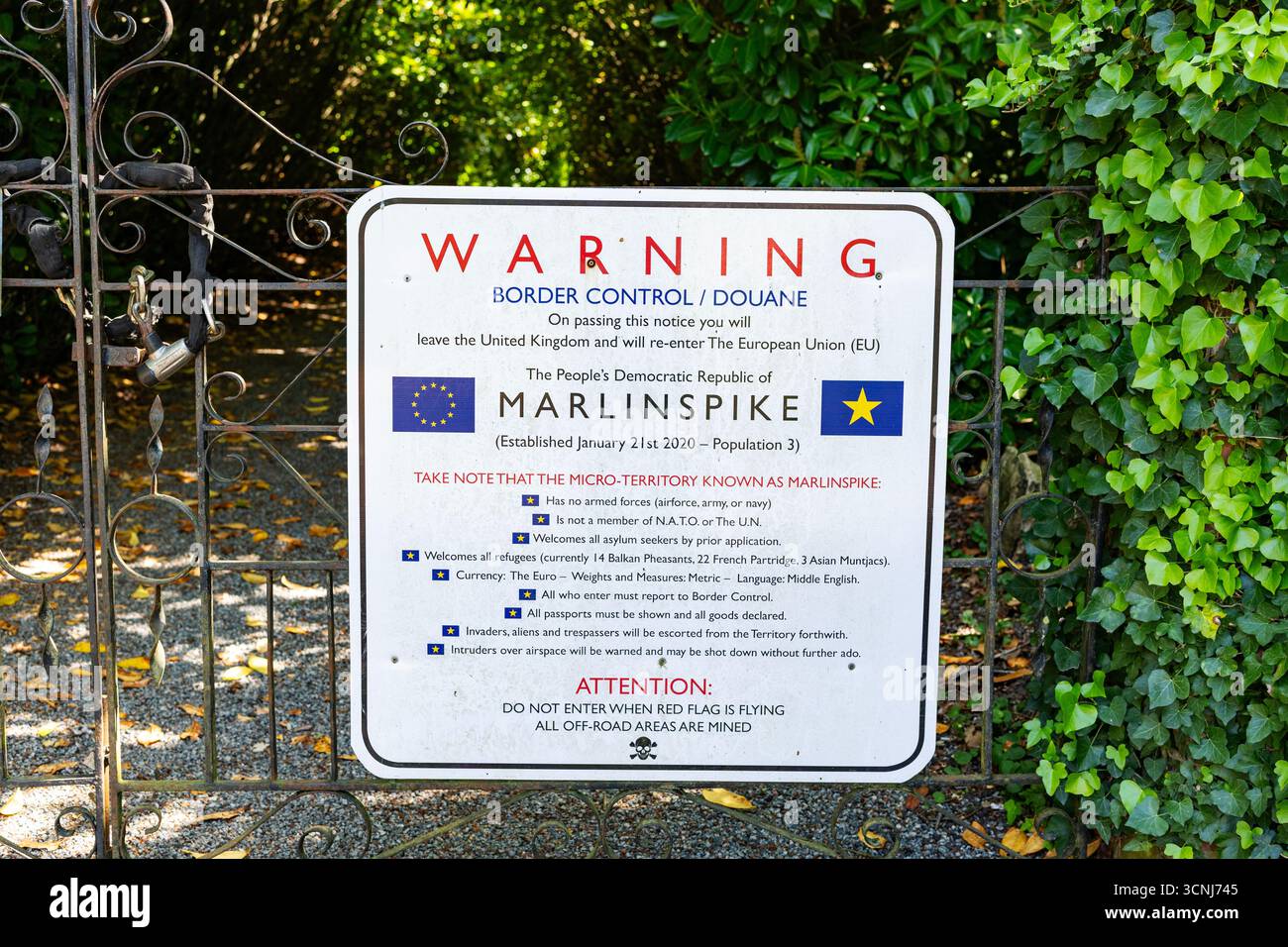 Controllo di frontiera della repubblica popolare democratica di Marlinspike Foto Stock