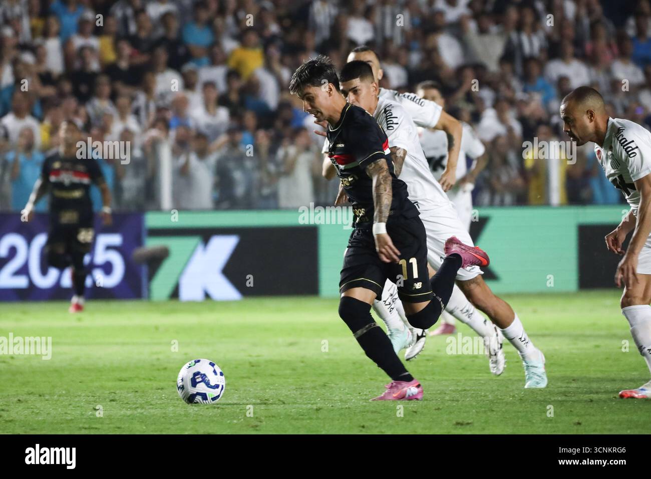 Ferreira di São Paolo durante la partita contro il Santos, per la 24a prova del Campionato brasiliano, allo stadio Vila Belmiro, sulla costa di São Paolo, questa domenica 21. Crediti: Brasile Photo Press/Alamy Live News Foto Stock