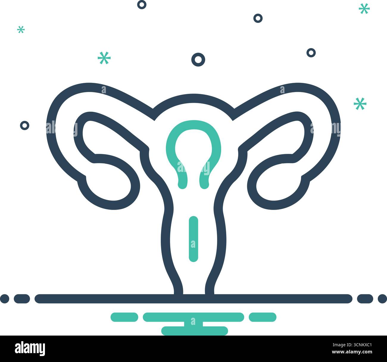 Icona per utero, organo riproduttivo femminile Illustrazione Vettoriale