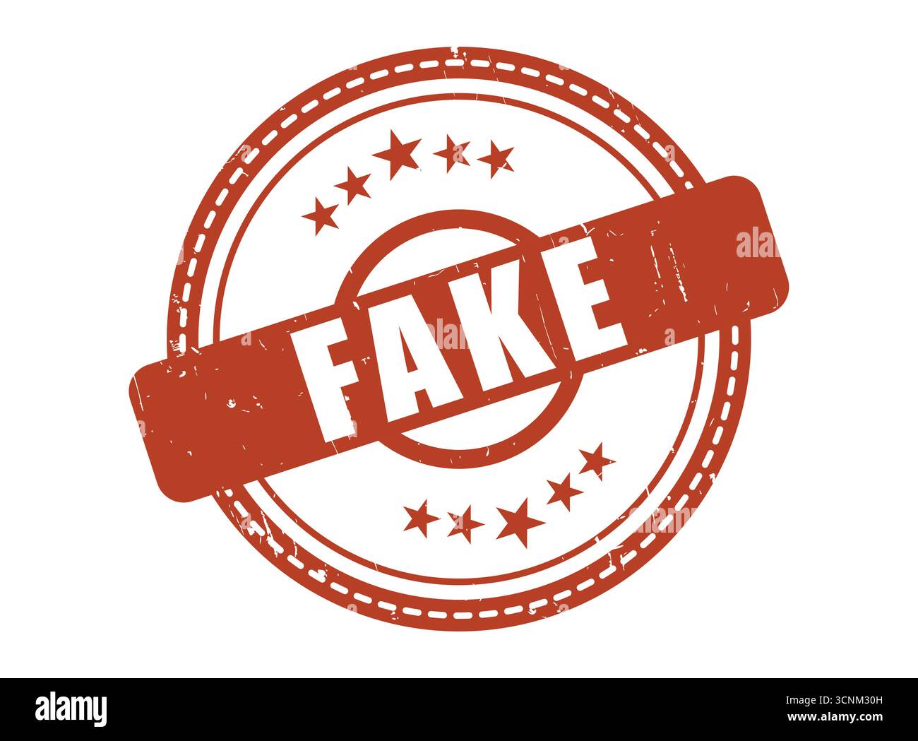 Un falso sigillo in gomma con bordo a stella Illustrazione Vettoriale