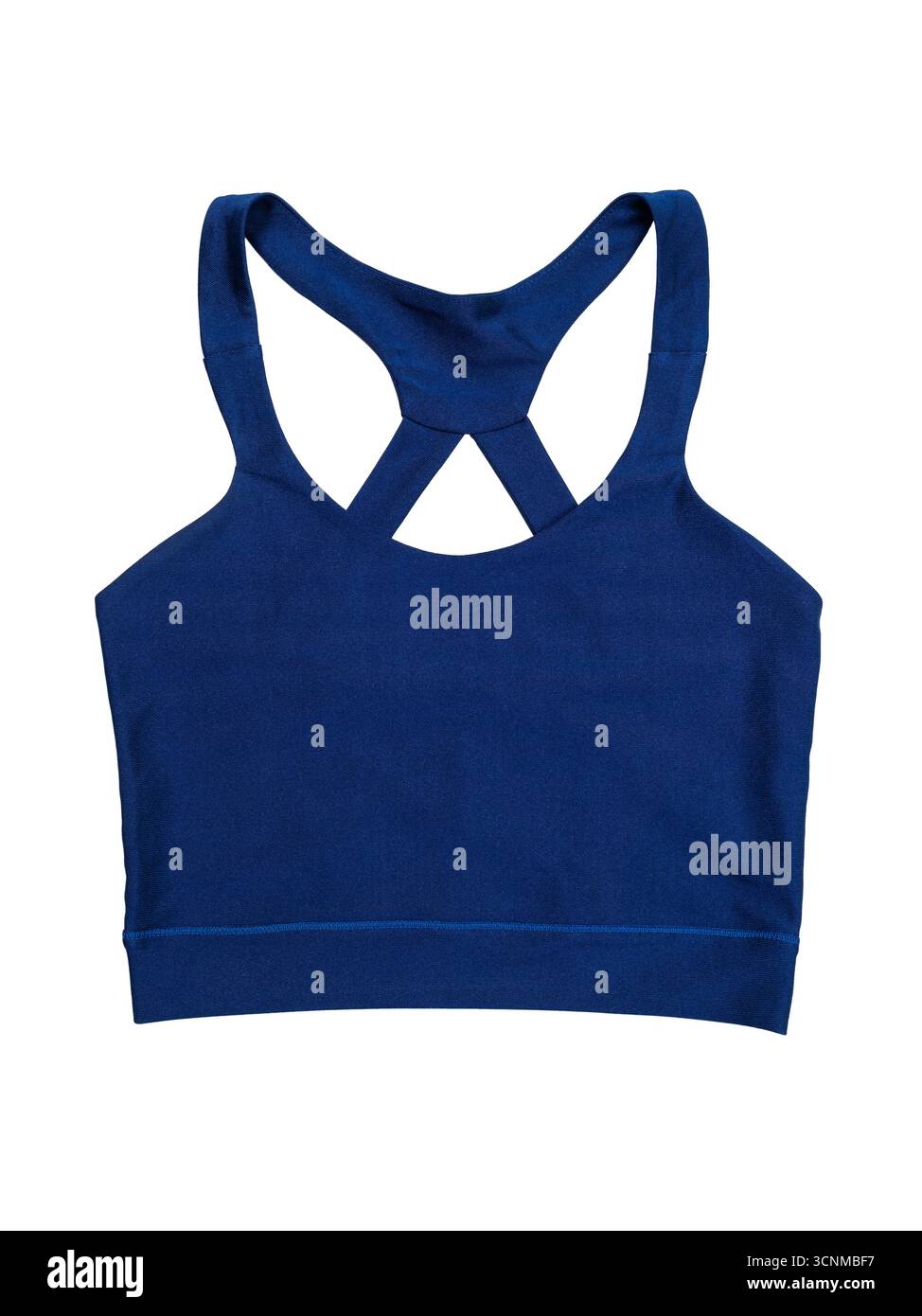 Un top blu, un capo di abbigliamento da donna, isolato su uno sfondo bianco, una vista frontale Foto Stock