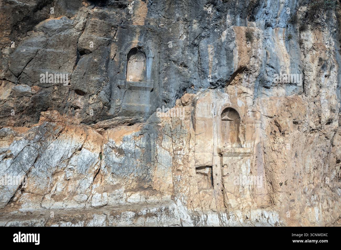 Israele; Galilea; Banias; Banyas; Caesarea Philippi, sito archeologico, Archäologische Stätte, yacimiento Arqueológico, 2018 Foto Stock