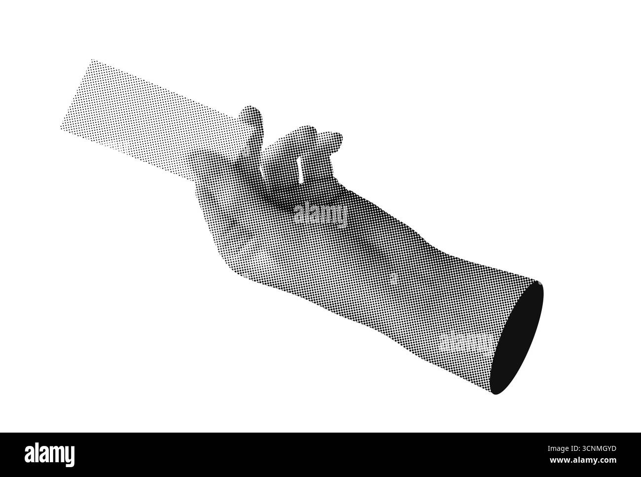 mano che tiene in mano una scheda rettangolare vuota, semplice mockup per l'identità del messaggio, del contatto o del marchio. Gesto professionale con spazio libero. Isolato su ba bianca Foto Stock