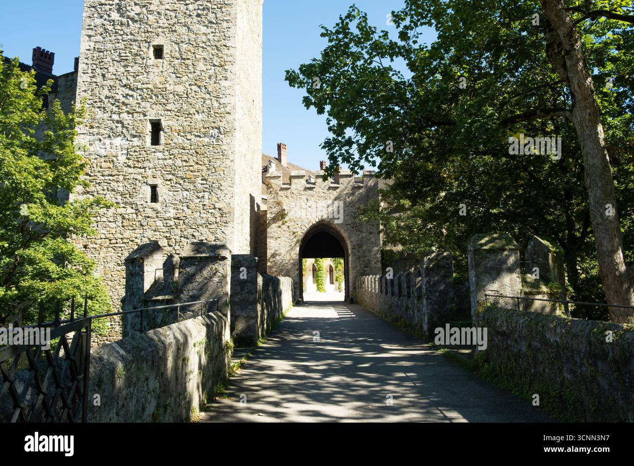 Torre del Castello di Rothschild con estensione in vetro a Waidhofen an der Ybbs, Austria Foto Stock