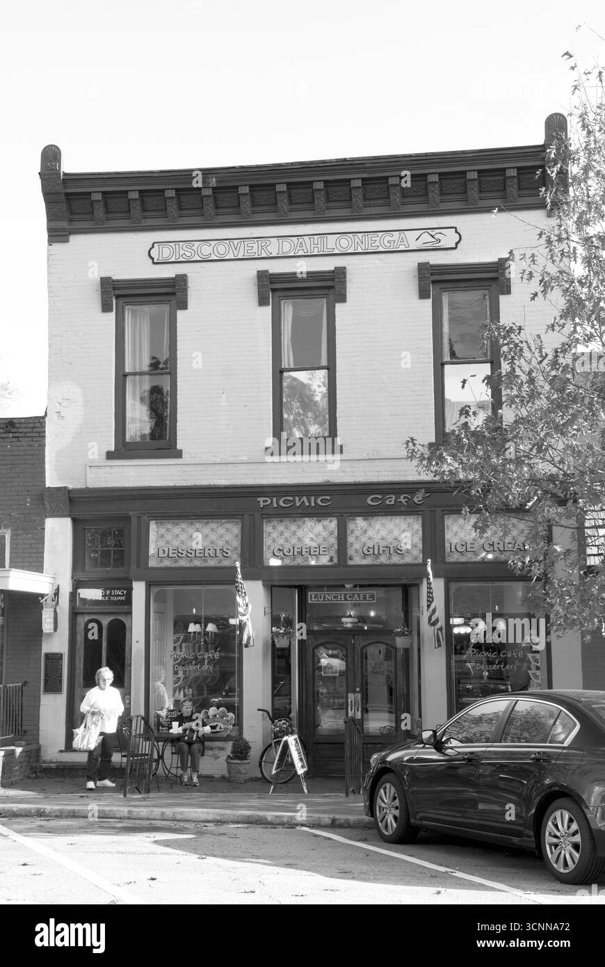 Pranzo al sacco nel punto vendita nella storica Dahlonega, Georgia, Stati Uniti. Foto Stock