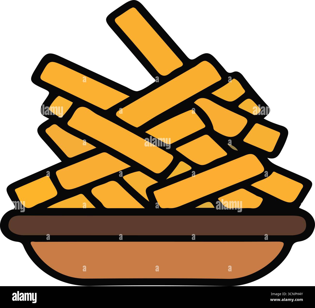 Illustrazioni dell'icona delle patatine fritte Illustrazione Vettoriale