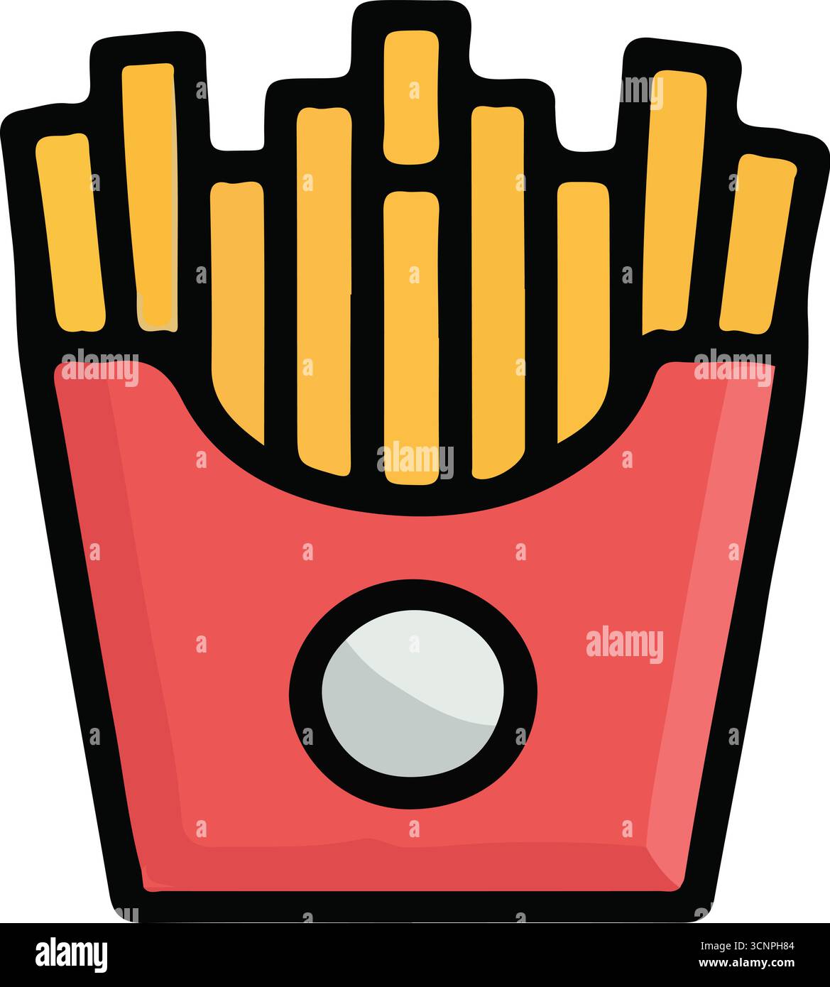 Illustrazioni delle patatine fritte croccanti Illustrazione Vettoriale