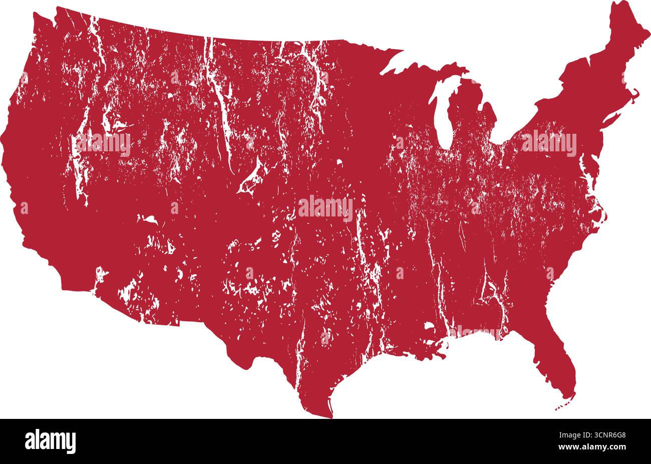 Sagoma della mappa degli Stati Uniti d'america Illustrazione Vettoriale