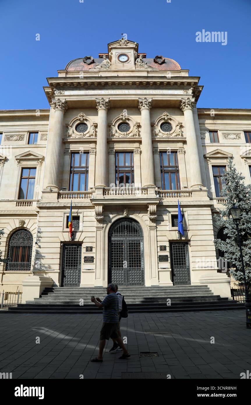 Edificio della Banca Nazionale di Romania a Bucarest Foto Stock