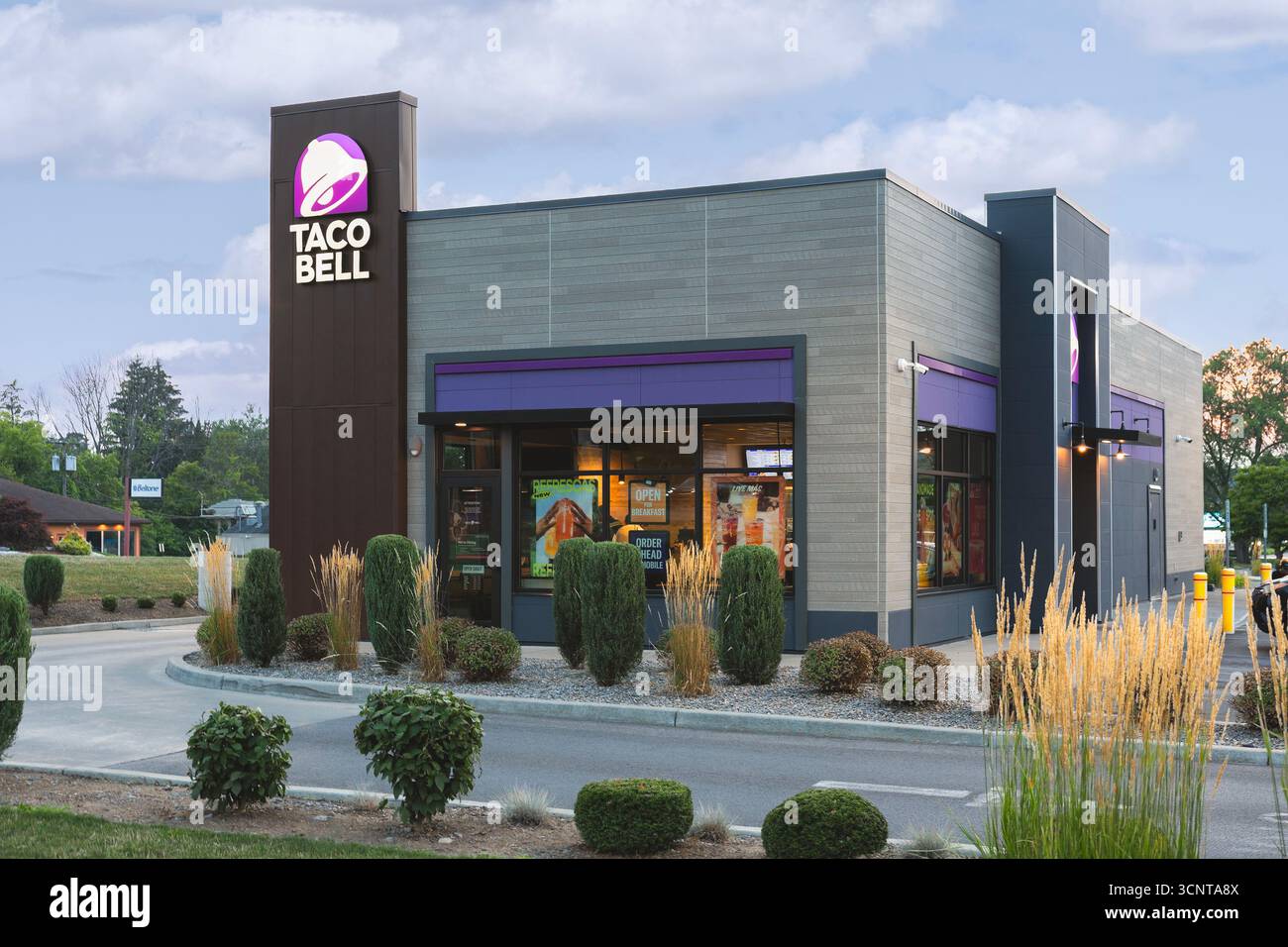New Hartford, NY - 8 agosto 2025: Taco Bell, è una catena di fast food americana conosciuta per la sua cucina di ispirazione messicana. Fondata nel 1962 Foto Stock
