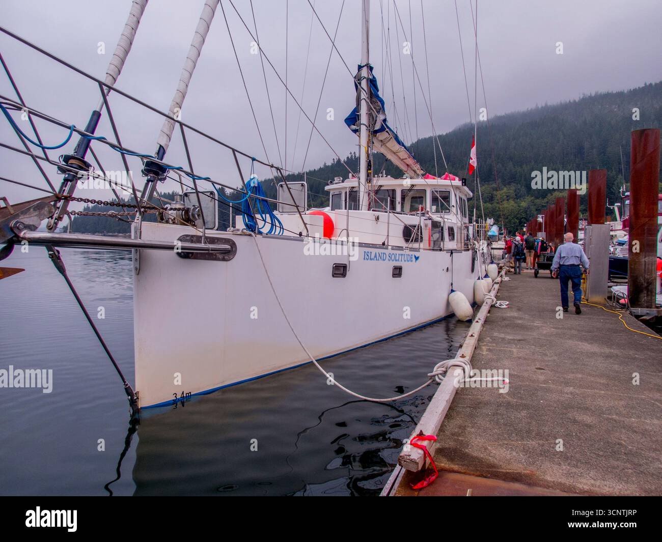 L'Island Solitude attraccò al porticciolo di Kitimat, Columbia Britannica, Canada. Foto Stock