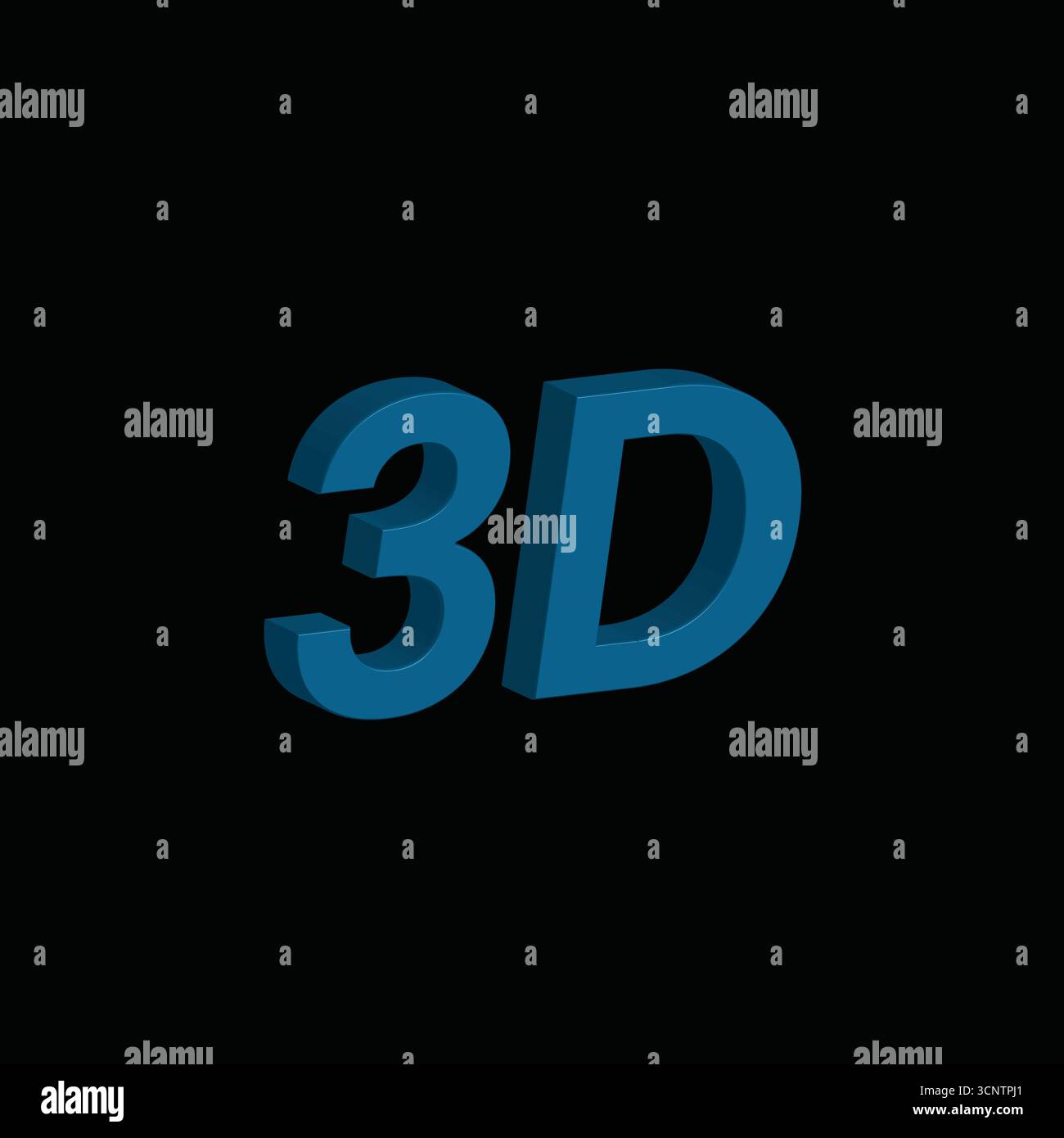 Effetto testo tipografico blu 3D su sfondo nero Illustrazione Vettoriale