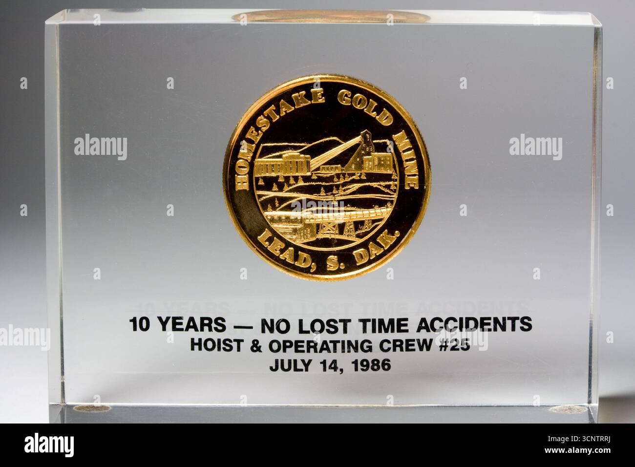 Homestake Mining Company Gold Safety Award 1986 - Lead, South Dakota - USA. Famosa miniera d'oro situata nelle Black Hills. Foto Stock