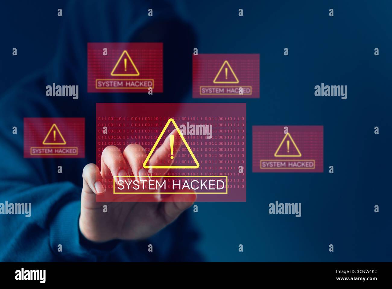 Concetto di difesa di rete e sistemi digitali sicuri, protezione della cybersicurezza contro le minacce online e le violazioni dei dati. tecnologia per la sicurezza internet Foto Stock