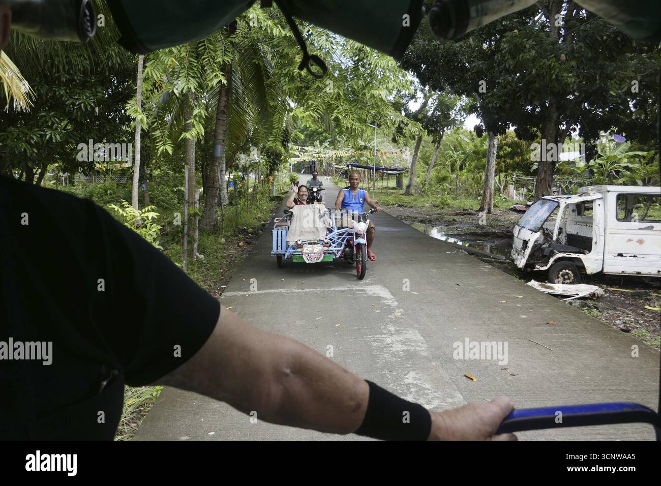 Bicicletta taxi, taxi, bicicletta, trasporti pubblici, mobilità, servizio, trasporto, Negros Occidental, Filippine Foto Stock