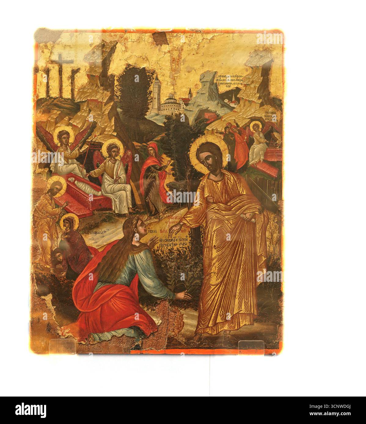 L'icona russa del XVII secolo risorse Gesù Cristo incontrando Maria Maddalena Foto Stock