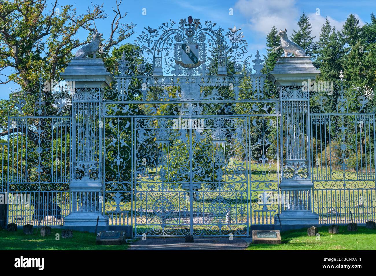 Porte del castello di Chirk, castello di Chirk, Chirk, Wrexham Foto Stock