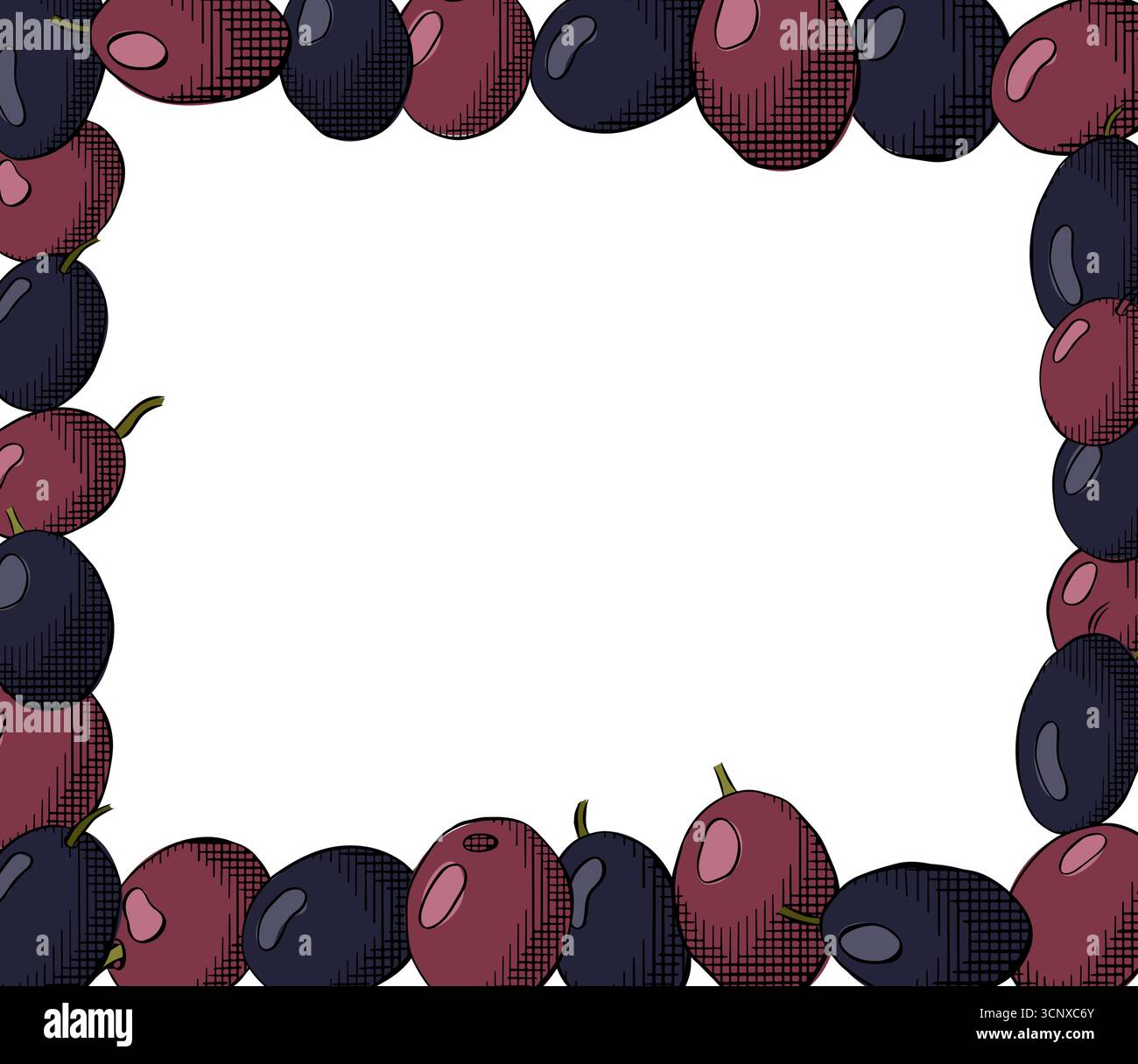 Modello cornice rettangolare color verde oliva. Illustrazione colorata con inchiostro a linee grafiche vettoriali. Firma silhouette per logo, stampa, fumetti, moda, pop art, b Illustrazione Vettoriale