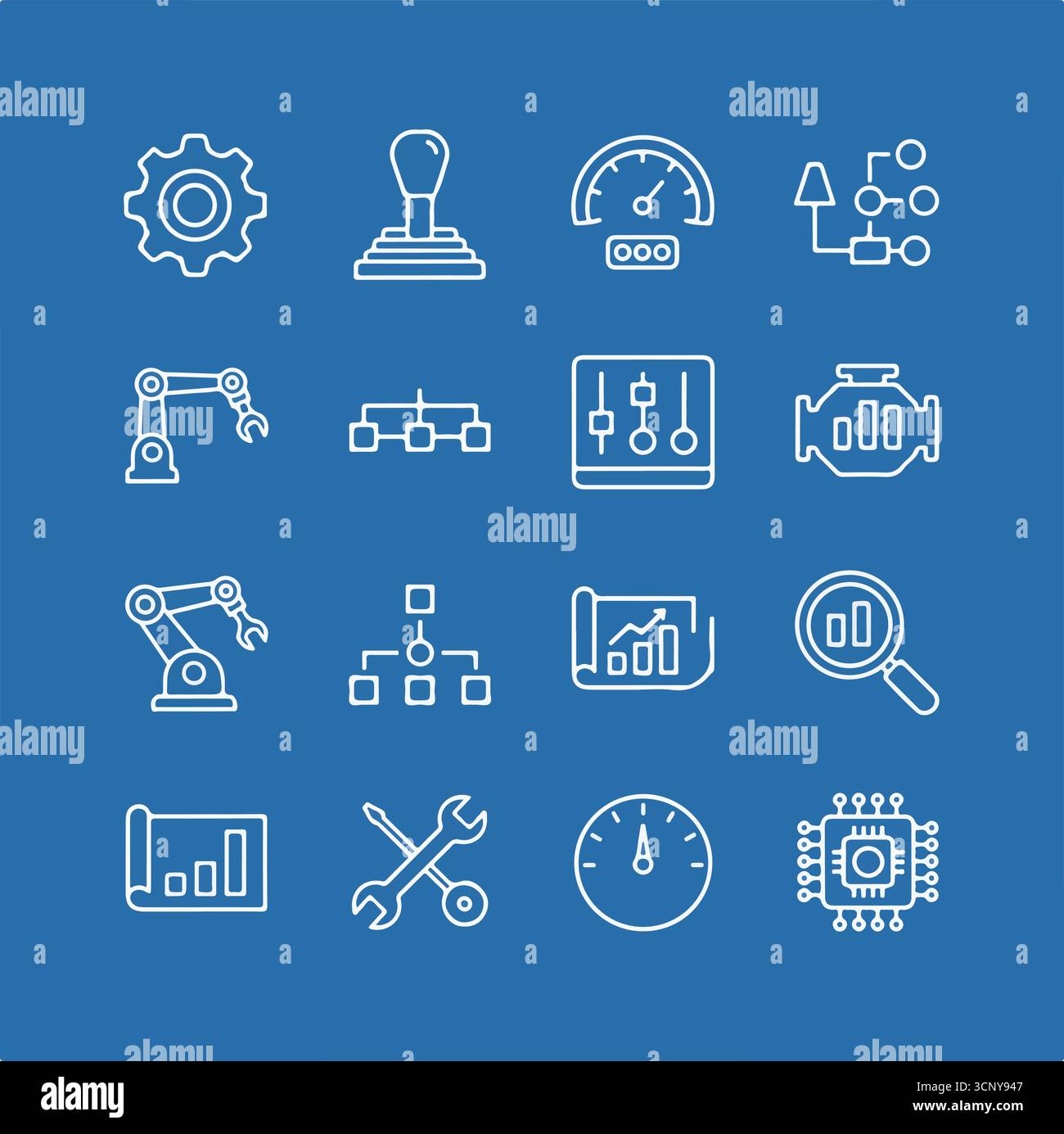 semplice icona di traccia isolata su sfondo bianco: funzionamento della manopola dell'interruttore della leva del cambio linea di processo pannello di controllo barra del motore Illustrazione Vettoriale