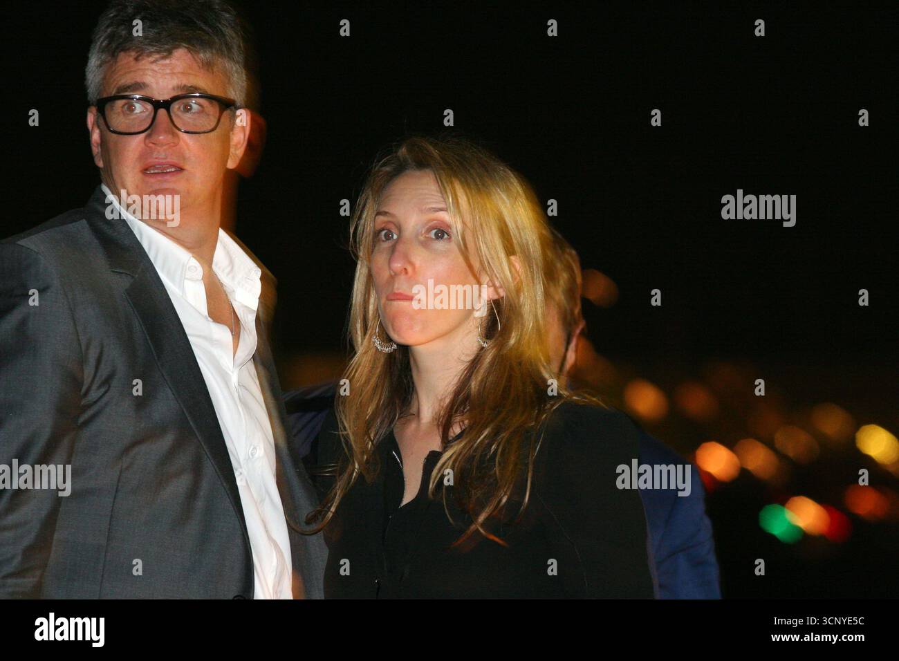 Sam Taylor Wood ad uno spettacolo pirotecnico sull'isola Giudecca durante il Redentore Festival di Venezia - 16 luglio 2005 Foto Stock