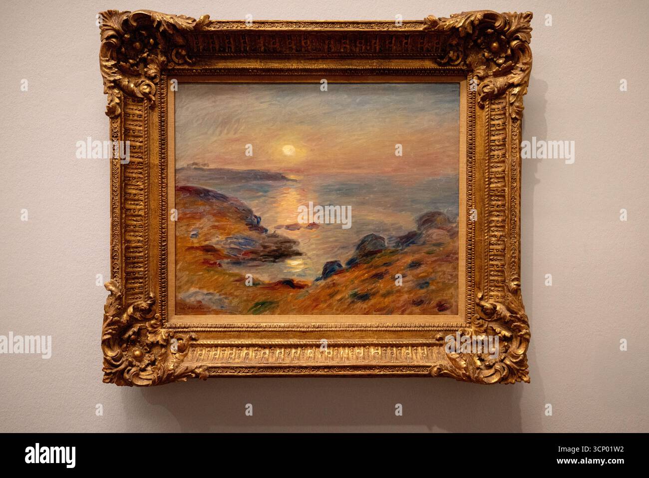 "Seascape at Sunset" , Pierre-Auguste Renoir (1841-1919), c. 1879, parte della mostra permanente del Museo Albertina Foto Stock