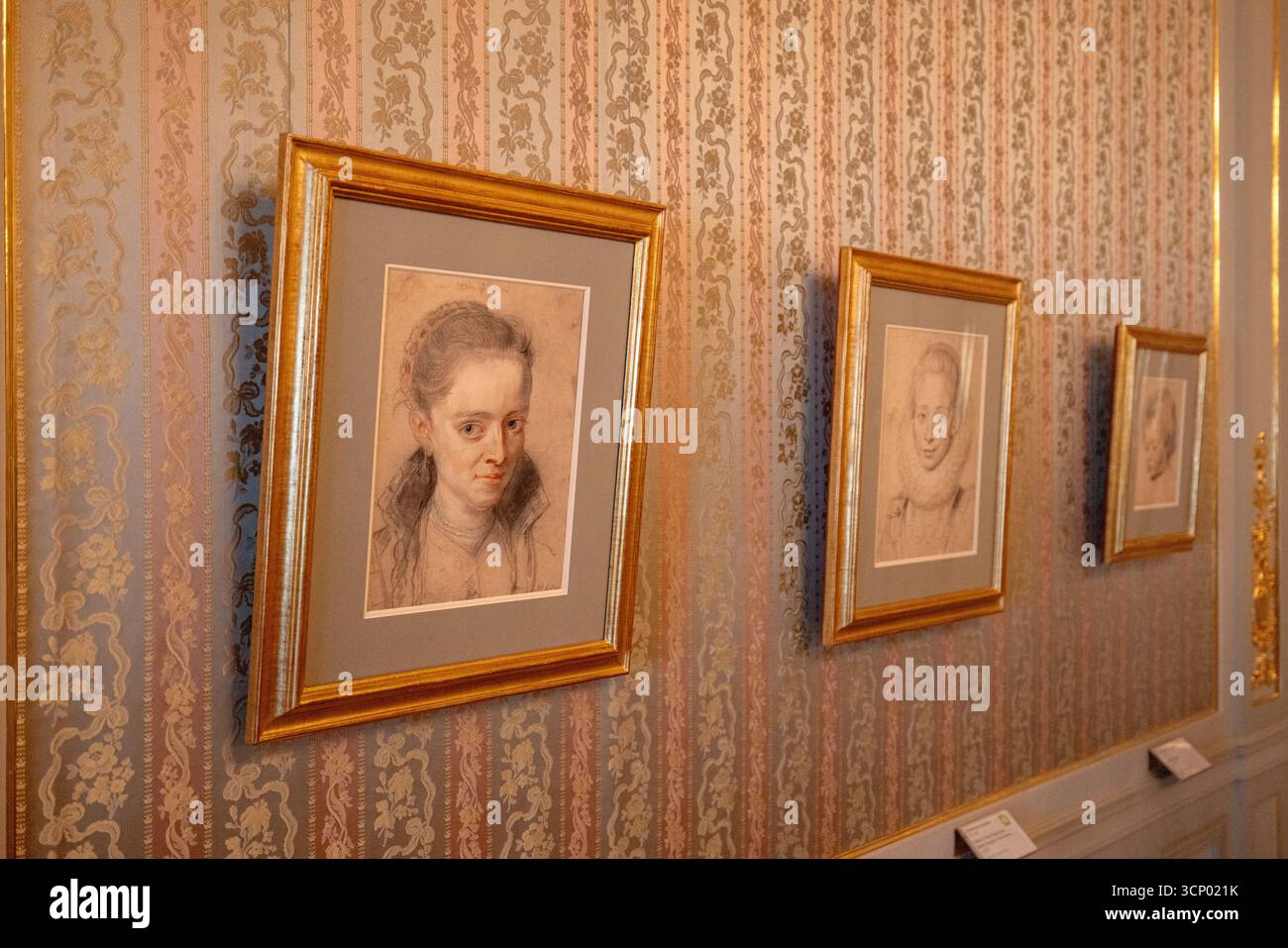 Un trittico di schizzi di Albrecht Dürer (1471-1528) che fanno parte della mostra permanente del Museo Albertina. Foto Stock