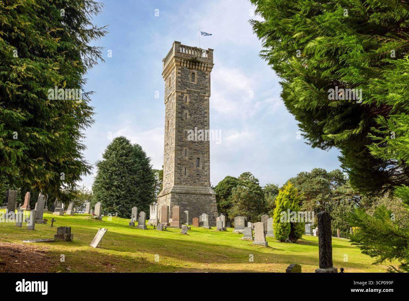 La MacDonald Memorial Tower, un importante punto di riferimento a Dingwall, Ross e Cromarty, in commemorazione del maggior generale Sir Hector MacDonald Foto Stock