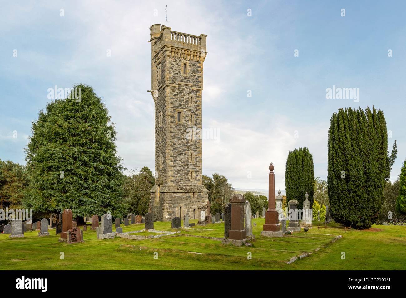 La MacDonald Memorial Tower, un importante punto di riferimento a Dingwall, Ross e Cromarty, in commemorazione del maggior generale Sir Hector MacDonald Foto Stock