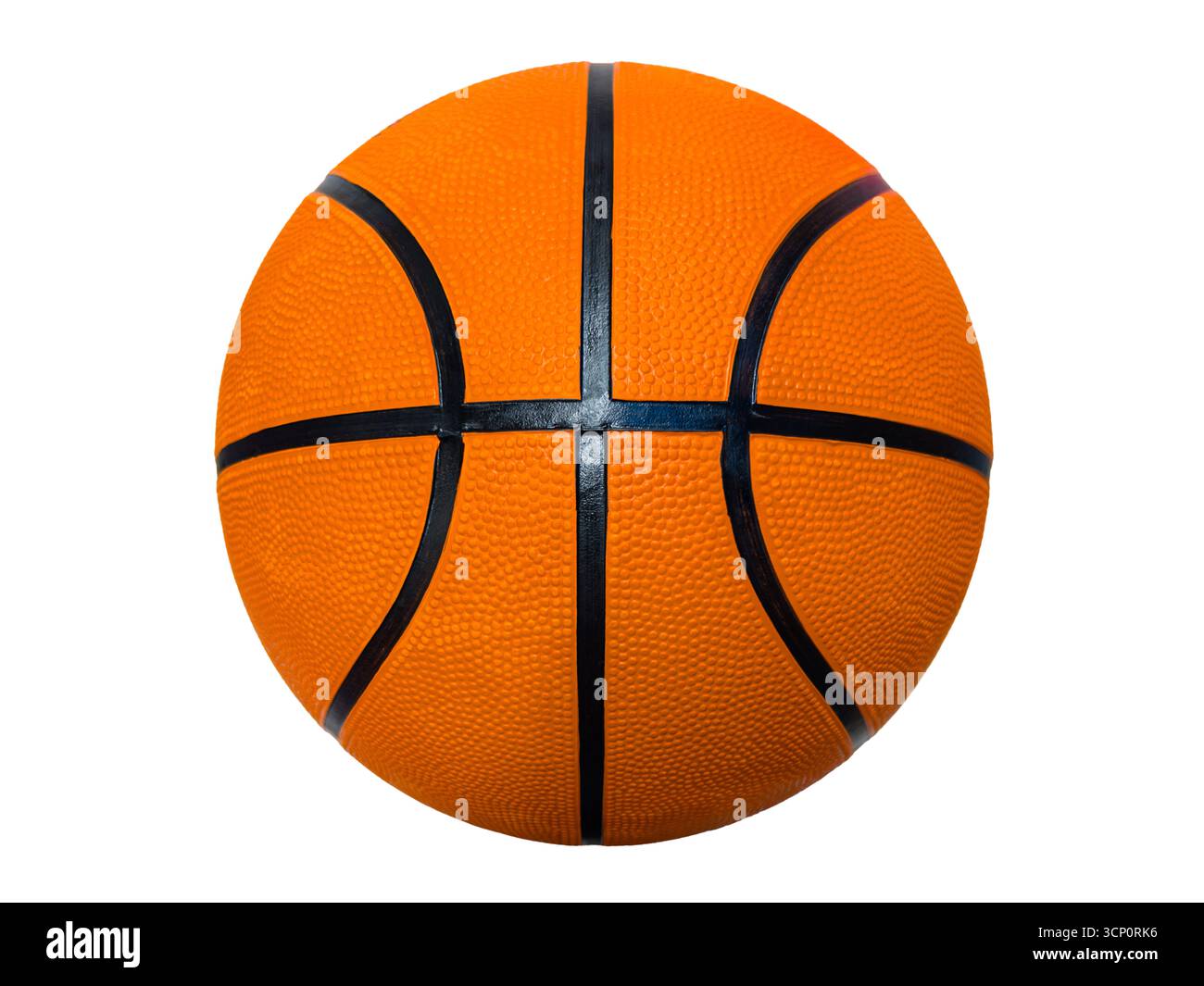 Pallacanestro isolato su bianco con percorso di ritaglio incluso, palla arancione con linee nere Foto Stock