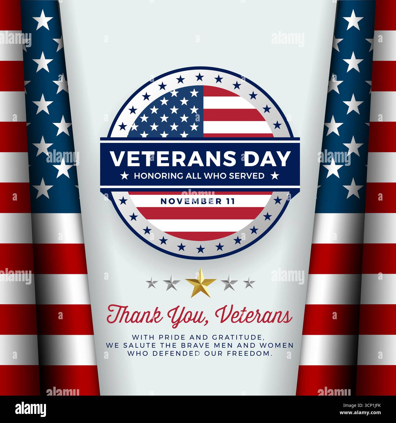 Buon giorno dei veterani bandiera americana - illustrazione vettoriale Illustrazione Vettoriale